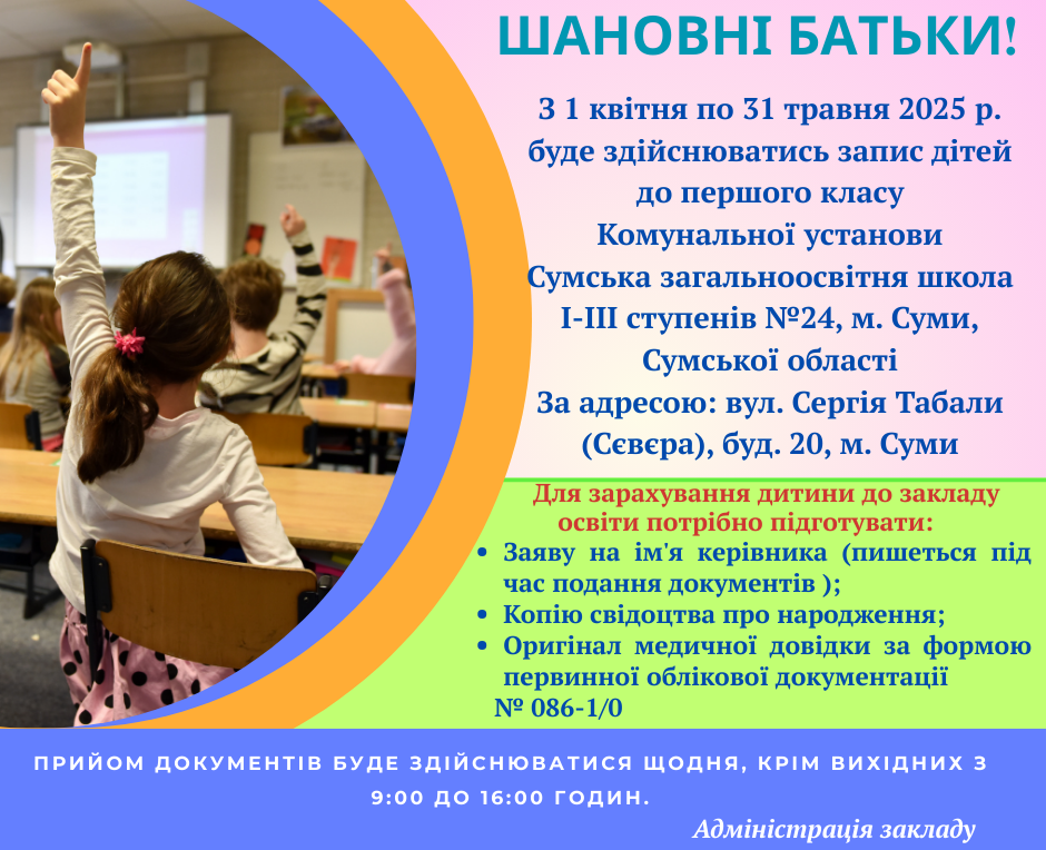 Вітаємо майбутніх першокласників!
